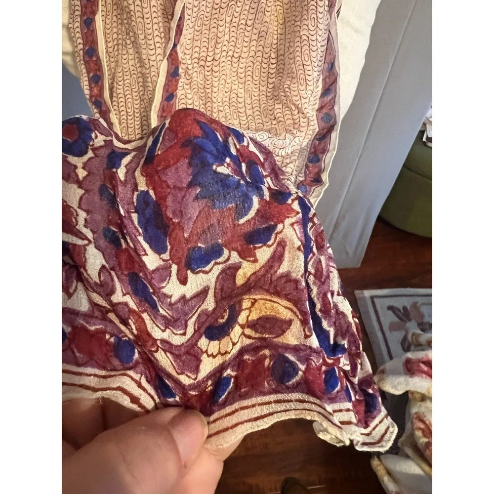 Bullocks Wilshire Vintage Geometric Silk‎ Scarf 60s 70s Bohemian Flaw